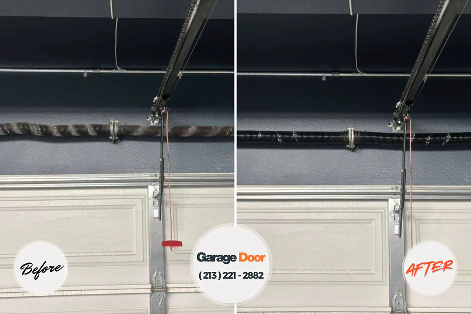 Before and after: garage door repair Greenville, VA